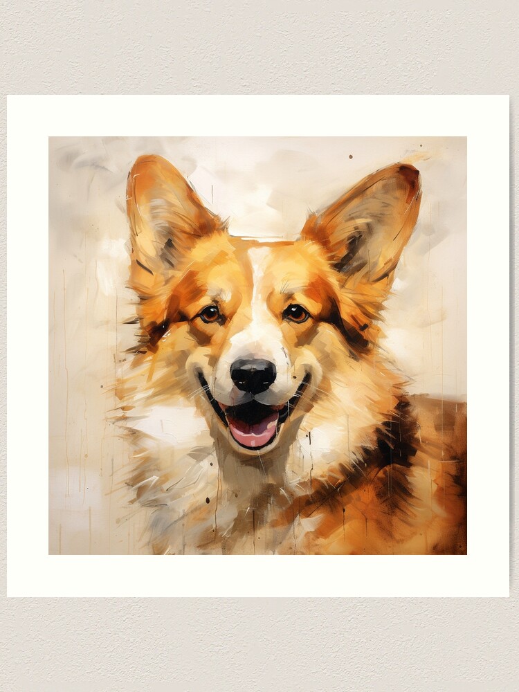 Pointillist popular Corgi art print