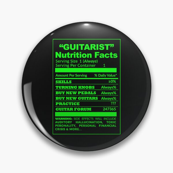 Item preview, Guitarist Nutrition Facts designed and sold by tuapekkong2001.