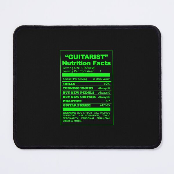 Item preview, Guitarist Nutrition Facts designed and sold by tuapekkong2001.