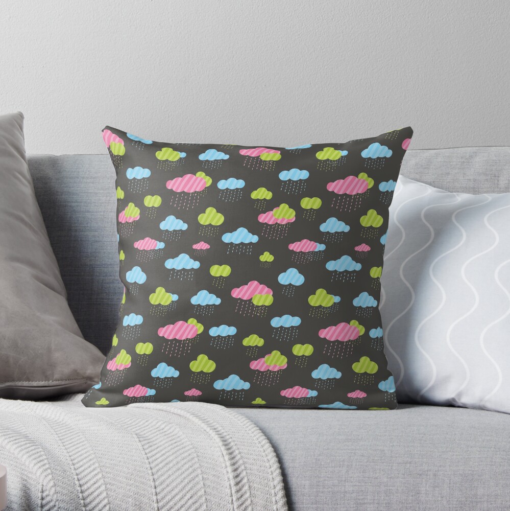 Rainy Clouds Throw Pillow