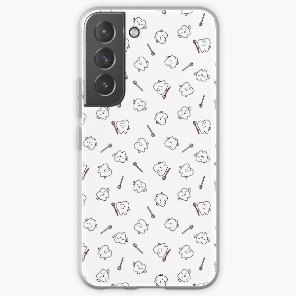 Funny teeth. Cute tooth art. Dentist pattern design. Samsung Galaxy Soft Case