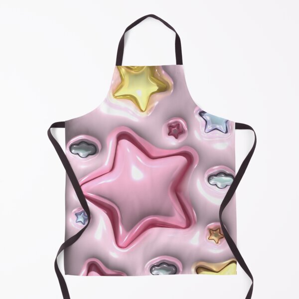 Item preview, set of 3d stars and clouds, 3d pink, yellow and blue stars on pink backdrop holiday season background festive, 3d wallpaper designed and sold by SabinArt.