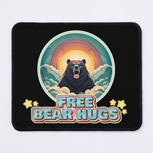 Item preview, Free Bear Hugs - Funny Angry Bear Cute Pastel Colors Aesthetic for Bear Lovers and Huggers Ver1 designed and sold by thecatcouch.