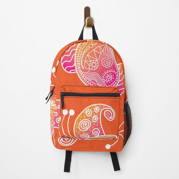 Item preview, Decorated Paisley Pattern in a Burnt Orange and Hot Pink Ombré effect with a Deep Orange Background designed and sold by Aureusglow.