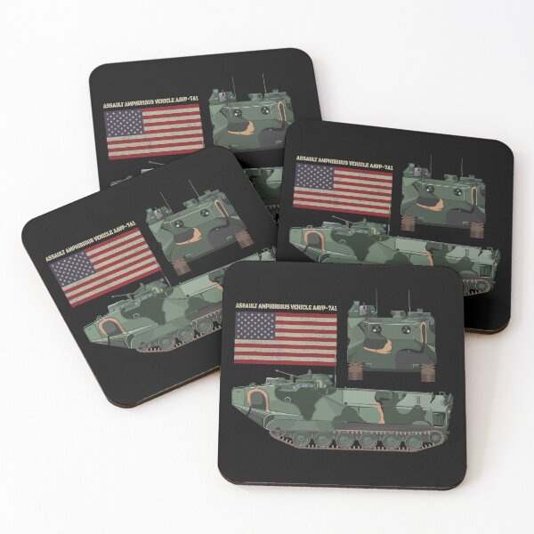 Item preview, AAVP-7A1 Assault Amphibious Vehicle LVTP-7 Vintage USA American Flag designed and sold by MilitaryMart.