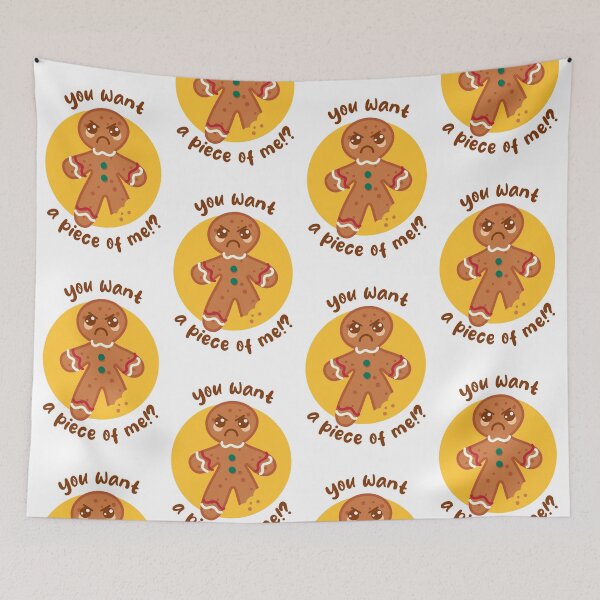 Item preview, Want a piece of me gingerbread man (on light colors) designed and sold by messy-nessie.