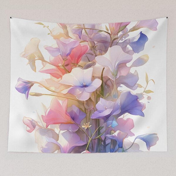 Item preview, Colorful pea bloom botanical art 2 designed and sold by Red Witch Art.