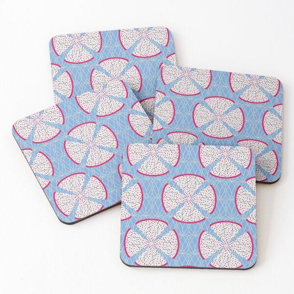 Item preview, Dragon Fruit Poppy Pattern on Blue designed and sold by MerryMakewell.