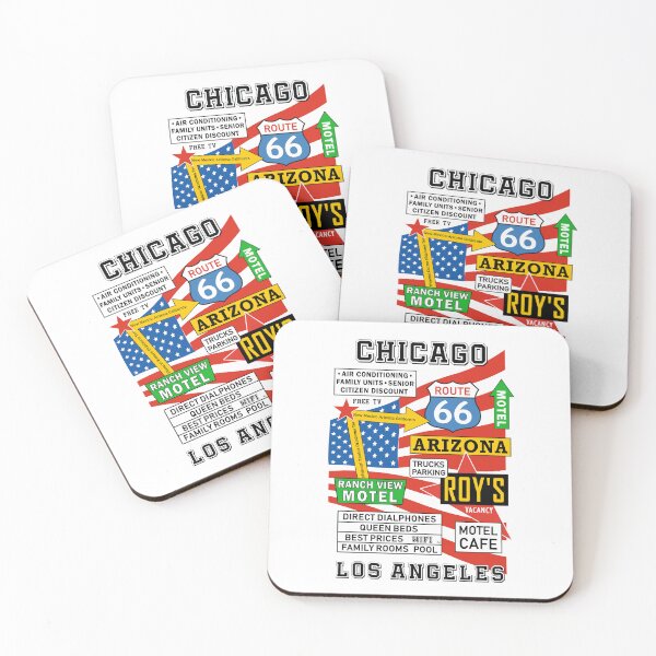 Item preview, USA Motel Route 66 Vintage Travel Chicago Los Angeles designed and sold by PB Mary.