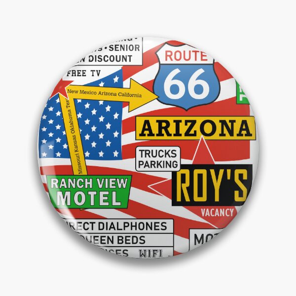 Item preview, USA Motel Route 66 Vintage Travel Chicago Los Angeles designed and sold by PB Mary.