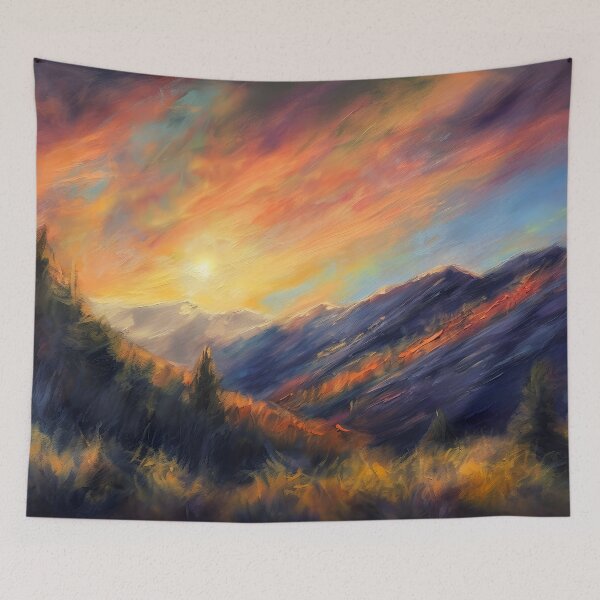 Item preview, The mountain view landscape designed and sold by Red Witch Art.
