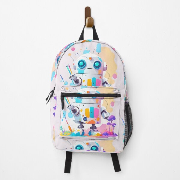 Item preview, Cute Messy Robot Painting designed and sold by ZanyPaintbrush.