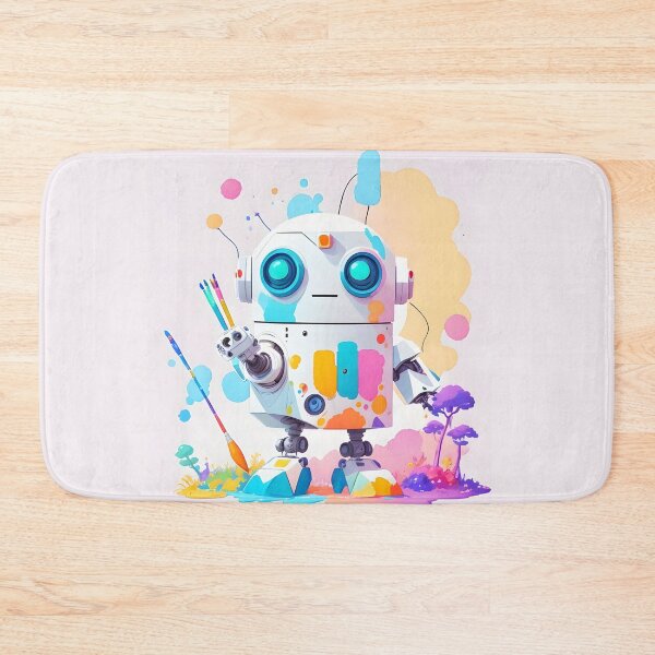 Item preview, Cute Messy Robot Painting designed and sold by ZanyPaintbrush.