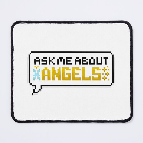 Item preview, Ask Me About Angels Pixel Speech Bubble designed and sold by squidego.