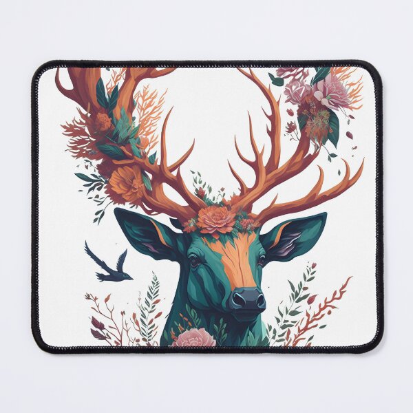 Item preview, Floral Majesty: Vintage Elk Adorned in Blossoms designed and sold by Ceemko's Vintage Corner.