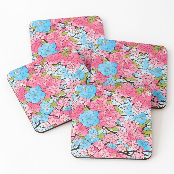 Item preview, colorful floral trees abstract soft paint Japanese style unique designed and sold by mowafak younis.