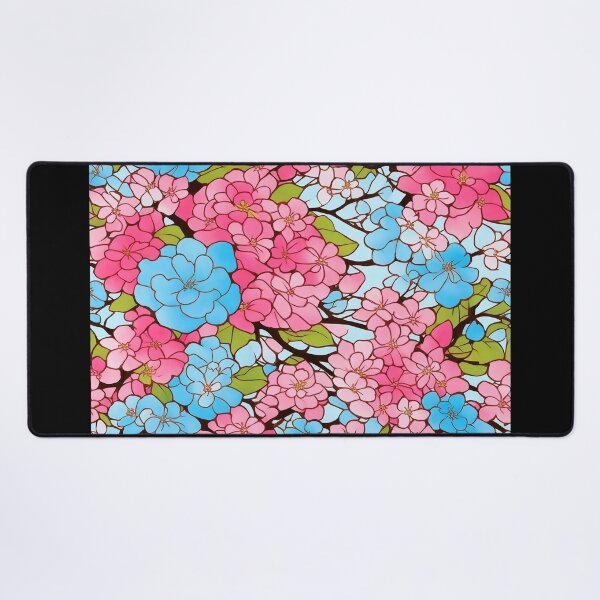 Item preview, colorful floral trees abstract soft paint Japanese style unique designed and sold by mowafak younis.