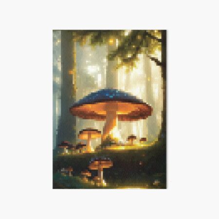 Fly Agaric Pixel Art Solid-Faced Canvas Print