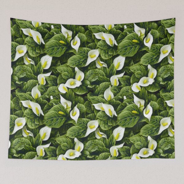 Item preview, Spathiphyllum Wallisii Pattern: Serene White Blossoms - Maixibilionoxis Vertical Garden Collection designed and sold by Maixibilionoxis.