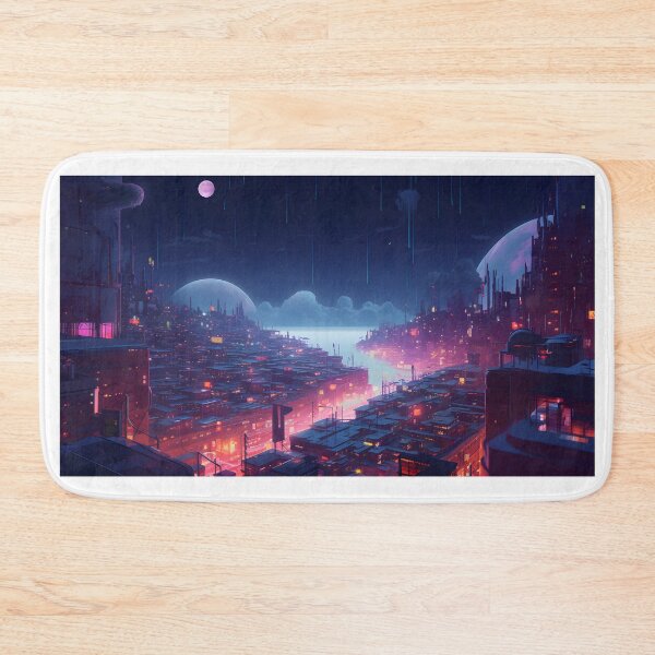 Item preview, Ethereal Futuristic City at Night Sci Fi Art designed and sold by PeteRascal.
