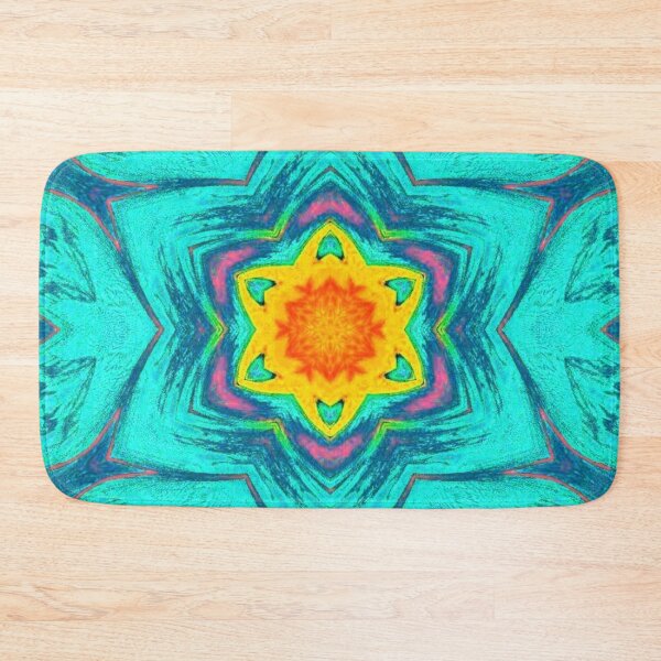 Item preview, Psychedelic art - STAR FLOWER, BLUE AND YELLOW STAR FLOWER designed and sold by larissa-myrie.