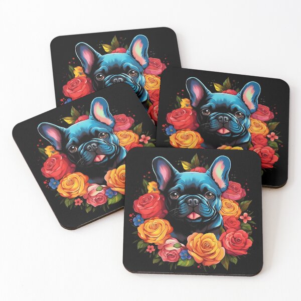 Item preview, French Bulldog with Roses designed and sold by ARTficiallyAnon.