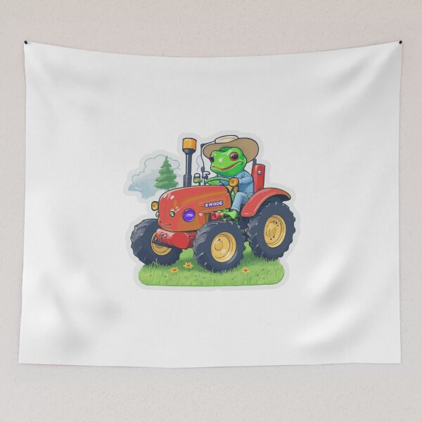 Item preview, Cute Frog Driving a Tractor Design farmall Frog Sticker Design | Charming and Playful Art on designed and sold by Koolzilla.