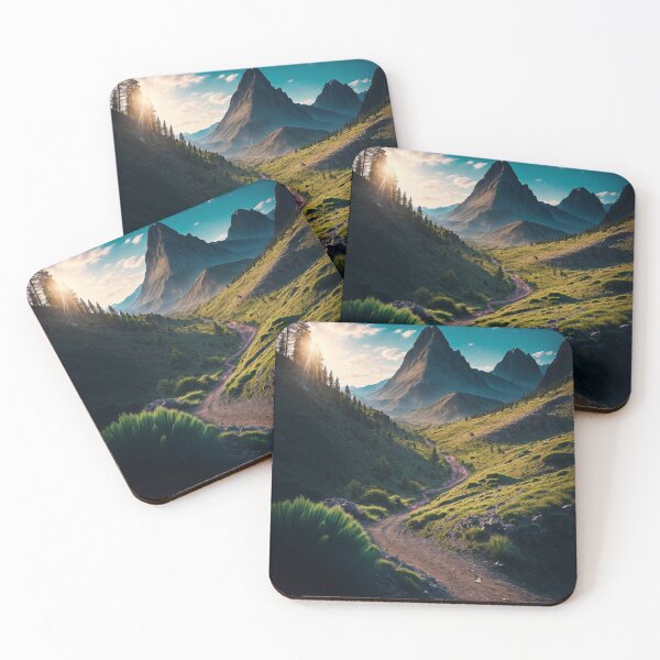 Item preview, A Mountain Biking Trail with Technical Terrain and Steep Descents through a Rocky Mountain Landscape, Ai Generated Art designed and sold by AiGens.