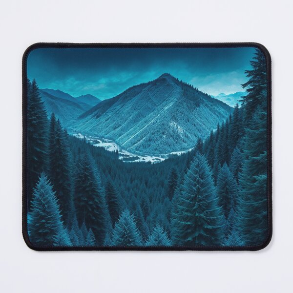 Item preview, A Dense Evergreen Forest Covering the Slopes of the Mountains, Ai Generated Art designed and sold by AiGens.