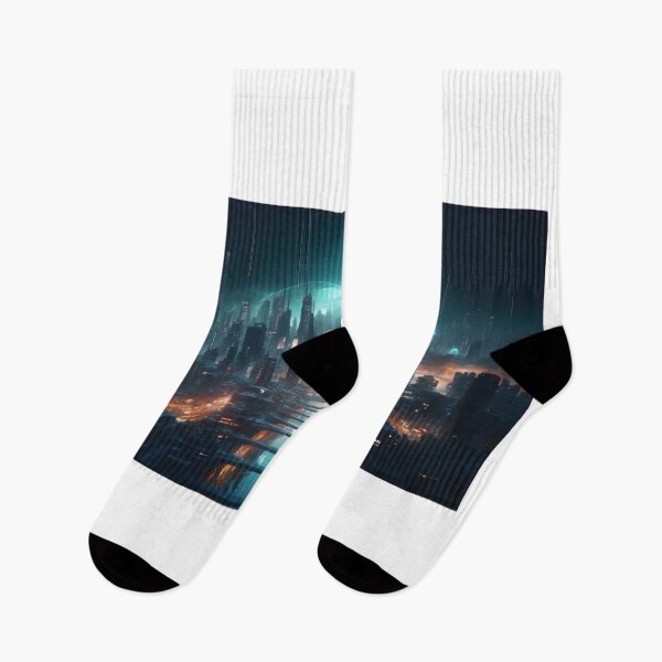Item preview, Ethereal Futuristic City at Night Sci Fi Art designed and sold by PeteRascal.