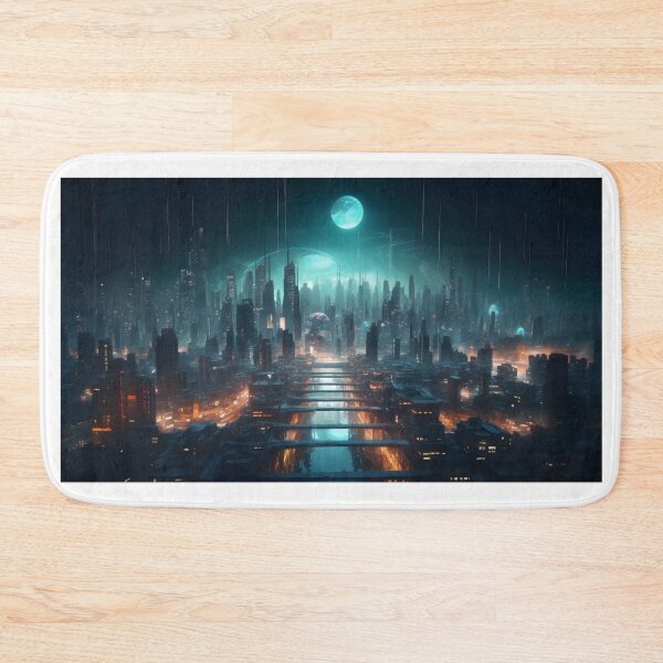 Item preview, Ethereal Futuristic City at Night Sci Fi Art designed and sold by PeteRascal.