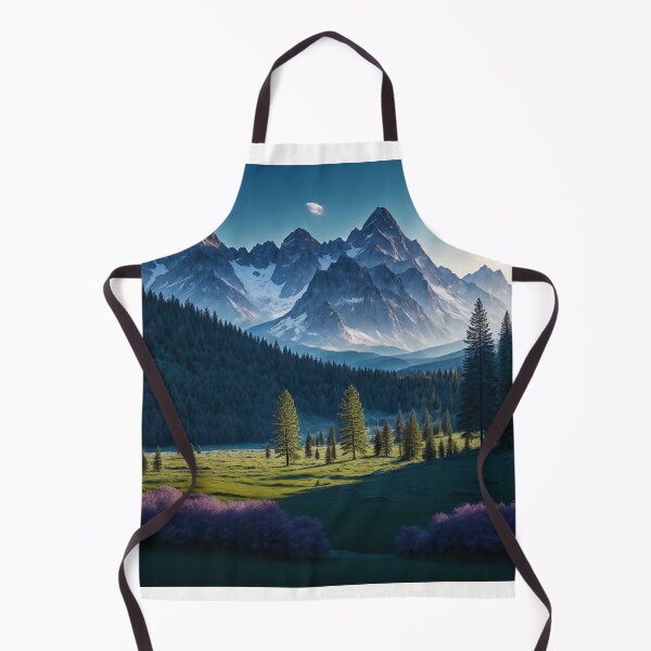 Item preview, A Tranquil Mountain Meadow Surrounded by Towering Trees and Peaks, Ai Generated Art designed and sold by AiGens.