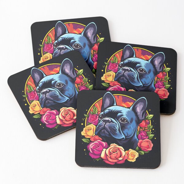 Item preview, French Bulldog with Roses designed and sold by ARTficiallyAnon.