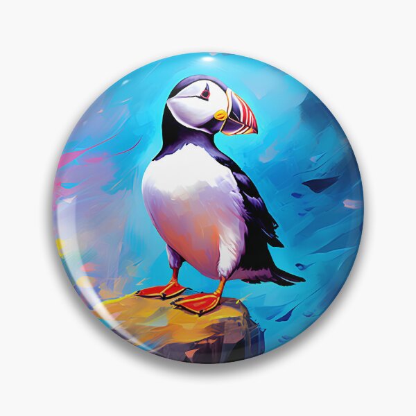 Item preview, Beautiful photo Single Atlantic puffin bird standing on the rock over the sea under a night sky designed and sold by Gabi.Media.
