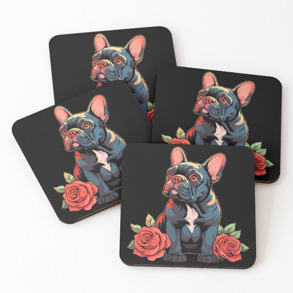 Item preview, French Bulldog with Roses designed and sold by ARTficiallyAnon.