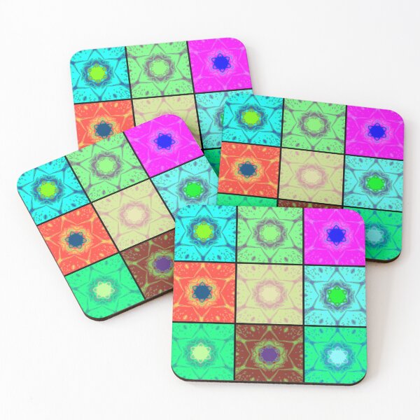 Item preview, Psychedelic Art, Psychedelic Art, STARS, Green and Blue STARS, COLOURFUL Abstract STARS designed and sold by larissa-myrie.