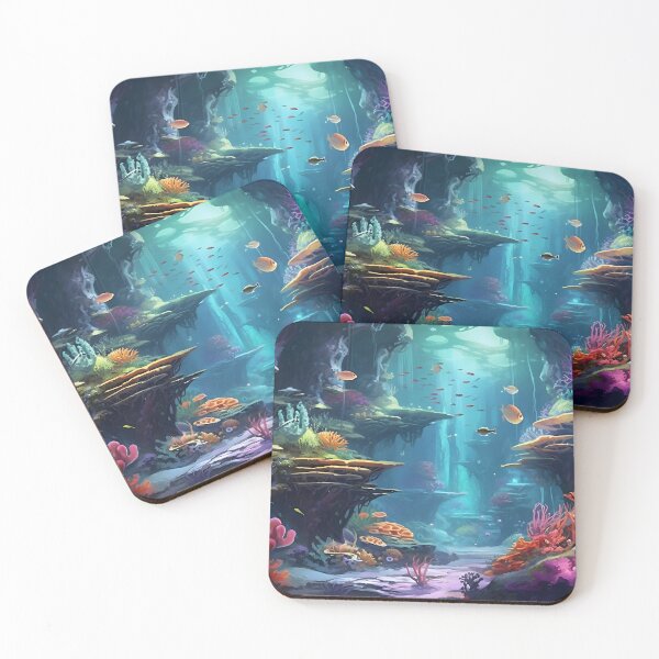 Item preview, Coral Reef underwater scenery drawing (pixelated style) designed and sold by Radibor78.