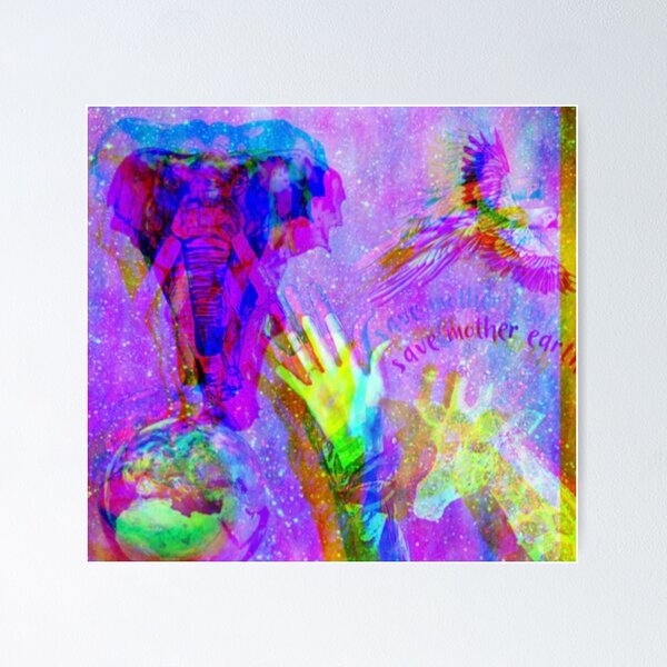 Item preview, Psychedelic Save Mother Earth No. 3 designed and sold by asanaworld.