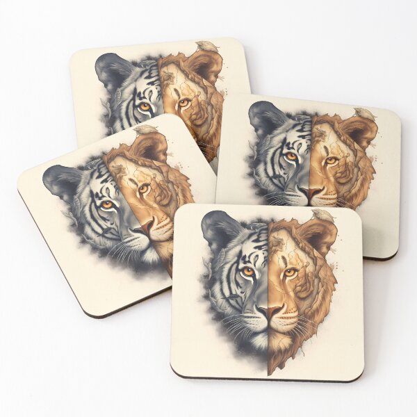 Item preview, Half Tiger, Half Lion Face designed and sold by SingularityGeek.