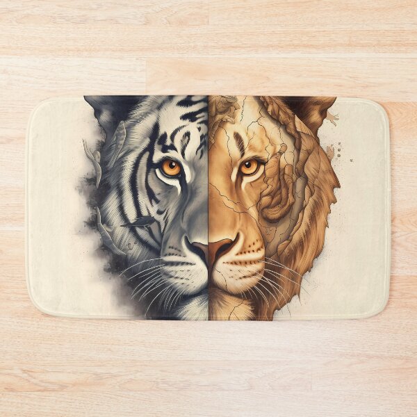 Item preview, Half Tiger, Half Lion Face designed and sold by SingularityGeek.