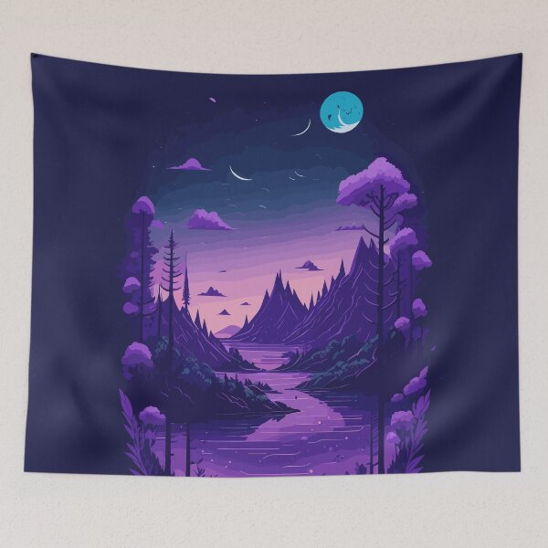 Item preview, My Home - Purple mountains behind a lake designed and sold by elearah1.