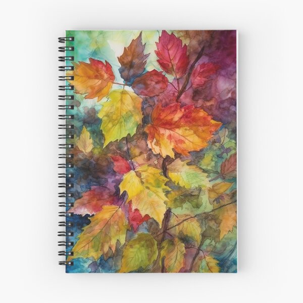Item preview, Colorful Autumn leaves watercolor designed and sold by Red Witch Art.
