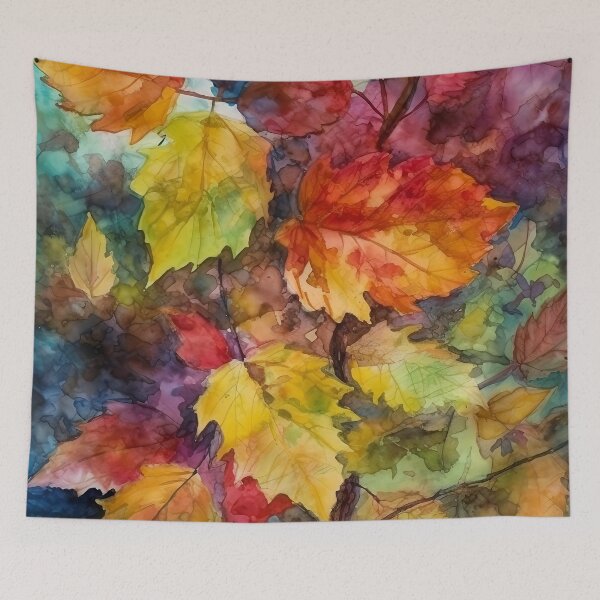 Item preview, Colorful Autumn leaves watercolor designed and sold by Red Witch Art.