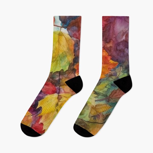 Item preview, Colorful Autumn leaves watercolor designed and sold by Red Witch Art.