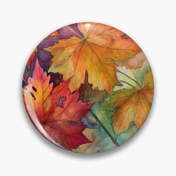 Item preview, Colorful Autumn leaves watercolor 1 designed and sold by Red Witch Art.