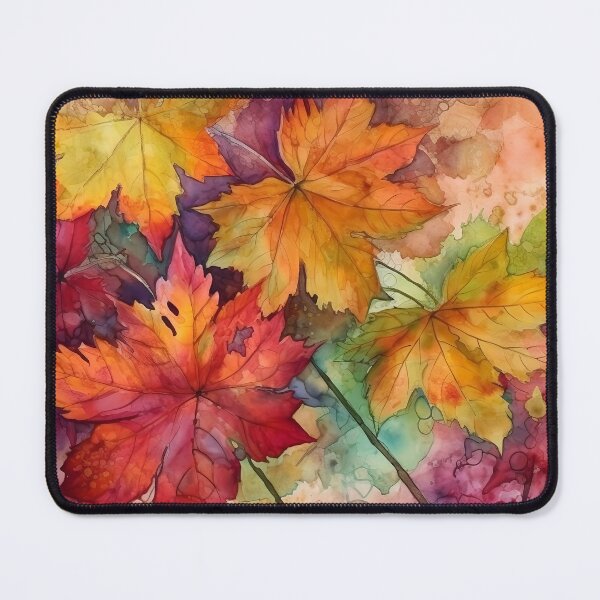 Item preview, Colorful Autumn leaves watercolor 1 designed and sold by Red Witch Art.