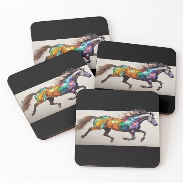 Item preview, Horse Trotting with Electrifying Colors designed and sold by SingularityGeek.