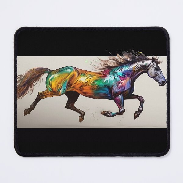 Item preview, Horse Trotting with Electrifying Colors designed and sold by SingularityGeek.
