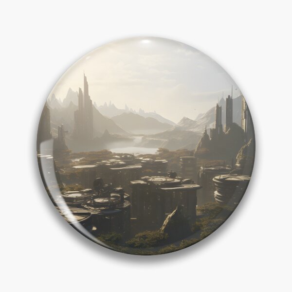 Item preview, Ethereal Futuristic City Sci Fi Landscape Art designed and sold by PeteRascal.
