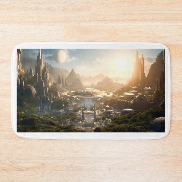 Item preview, Ethereal Futuristic City Sci Fi Landscape Art designed and sold by PeteRascal.